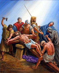 Jesus Nailed to the Cross - Paintings by John Lautermilch