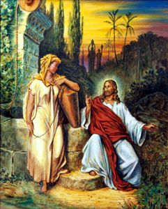 Jesus and Woman at the Well - Paintings by John Lautermilch