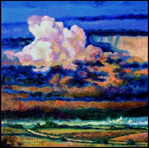 Clouds Over Country Road - Paintings by John Lautermilch