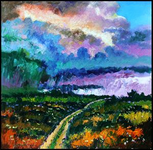 Stormy Road - Paintings by John Lautermilch