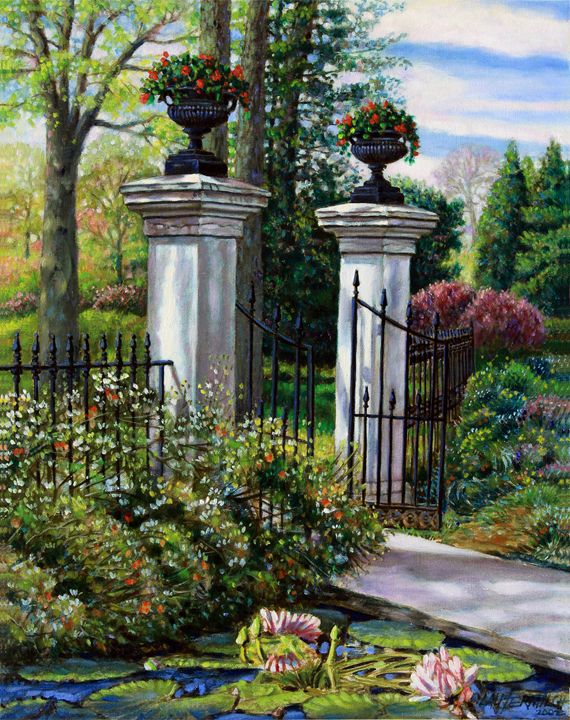 Shaw's Garden Gate - Paintings by John Lautermilch