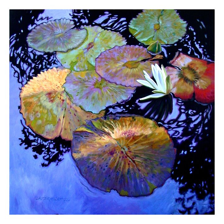 Water Lily Palettes - Paintings by John Lautermilch