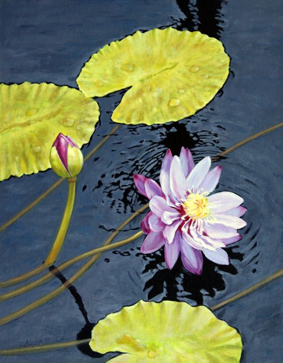 Purple Lily 41-2002 - Paintings by John Lautermilch