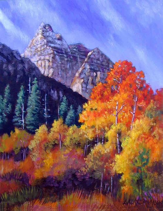 Aspens in Sunlight - Paintings by John Lautermilch