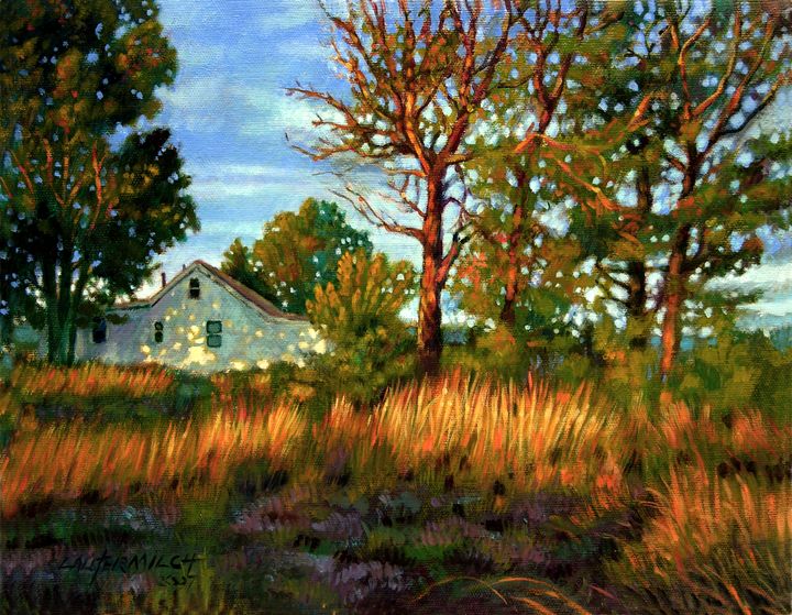 Sunset on Country Home - Paintings by John Lautermilch