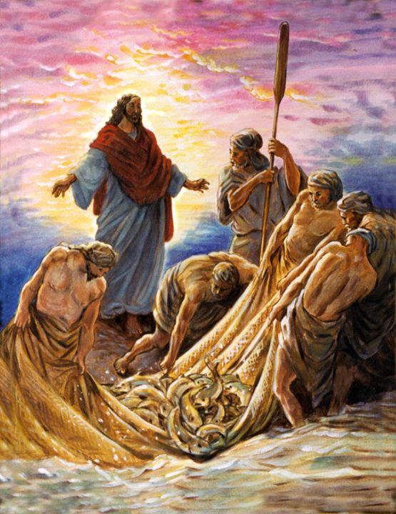 Jesus and the Fishermen - Paintings by John Lautermilch