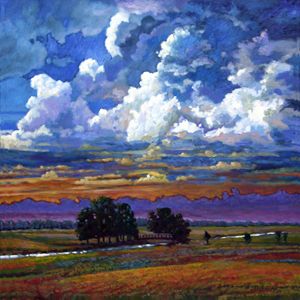 Sunflower field landscape in Tuscany - Lucia Verdejo - Paintings