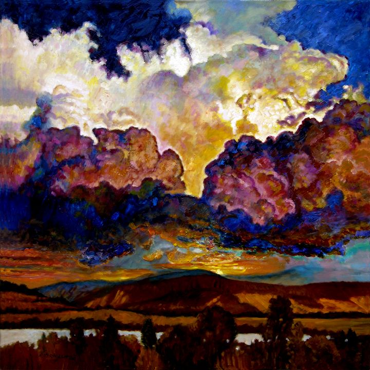 Evening Clouds Over the Valley - Paintings by John Lautermilch