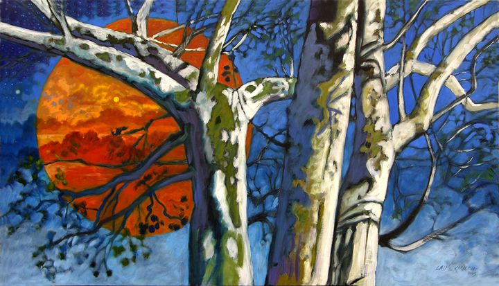 Three Sycamore Trees - Paintings by John Lautermilch