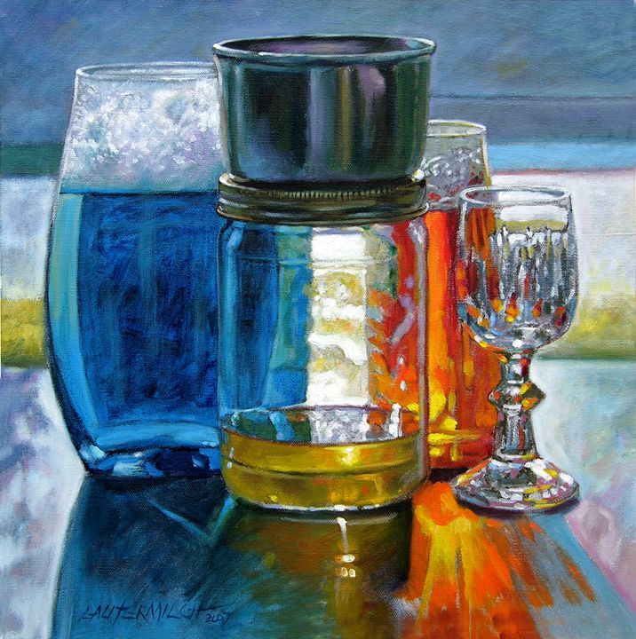 Sunlight Shining Through Glass - Paintings by John Lautermilch