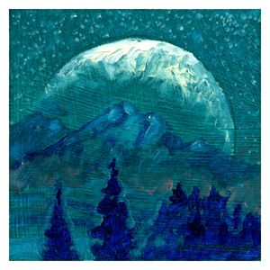Rocky Mountain Moon - Paintings by John Lautermilch