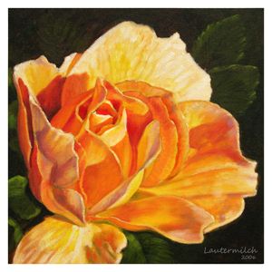 Golden Rose Blossom - Paintings by John Lautermilch