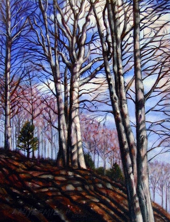 Oaks on Missouri River Bluffs - Paintings by John Lautermilch