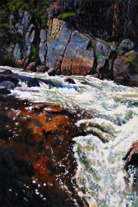 Rushing Waters Colorado 34-2004 - Paintings by John Lautermilch