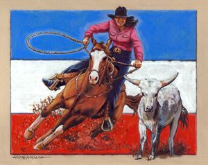 American Cowgirl - Paintings by John Lautermilch
