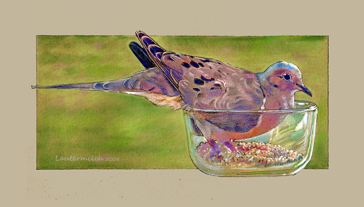 Dove in My Bowl - Paintings by John Lautermilch