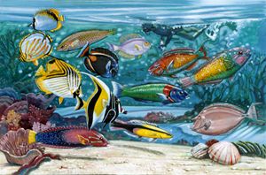 Ocean Fish 130-2005 - Paintings by John Lautermilch