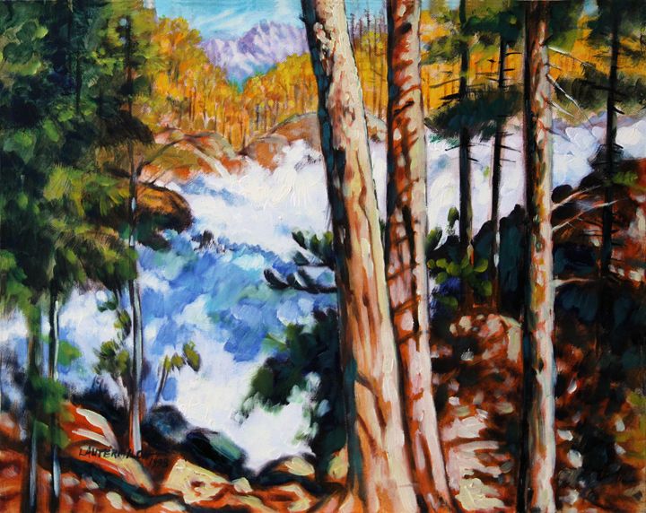 Flooded Stream in Colorado - Paintings by John Lautermilch