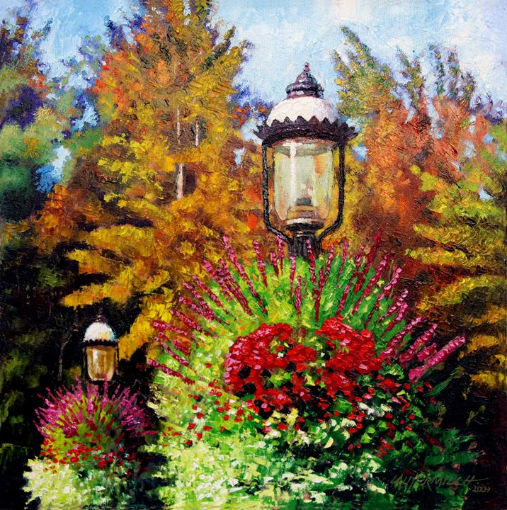 Gas Light Square - Paintings by John Lautermilch