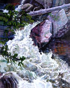 Rushing Stream - Paintings by John Lautermilch