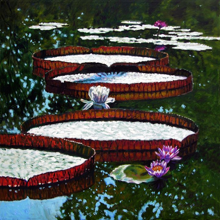 Lily Pad Highlights 1-2008 - Paintings by John Lautermilch