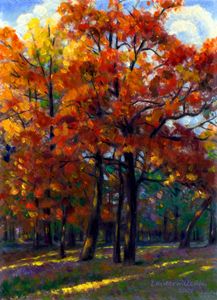 Sunlight Through Oaks - Paintings by John Lautermilch