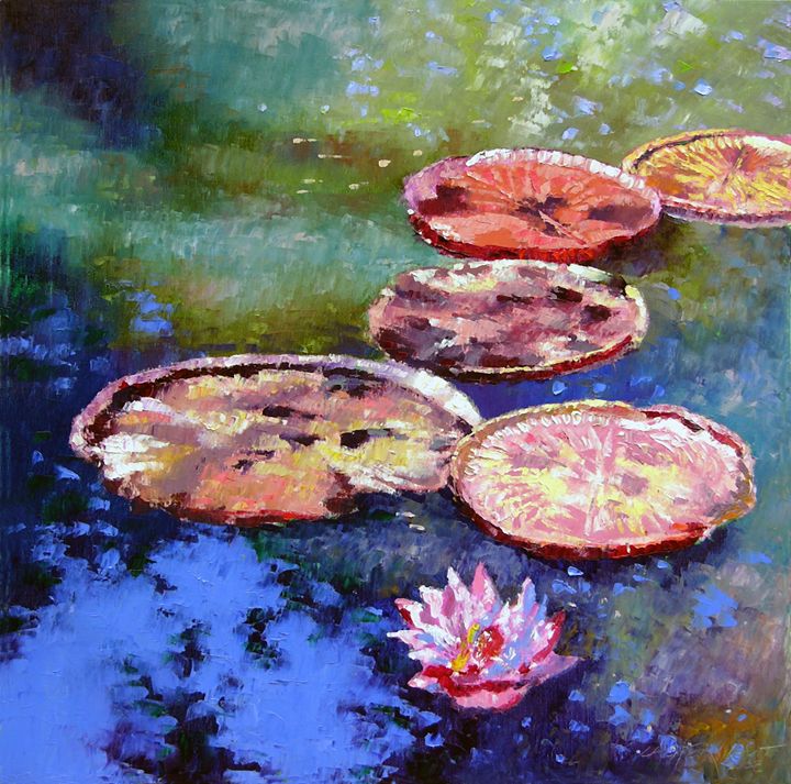 Fall Colors on the Pond - Paintings by John Lautermilch