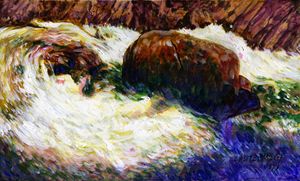 Stream Somewhere in the Rockies - Paintings by John Lautermilch