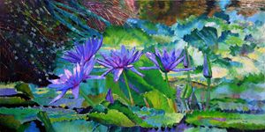Harmony of Purple and Green 80-2008 - Paintings by John Lautermilch