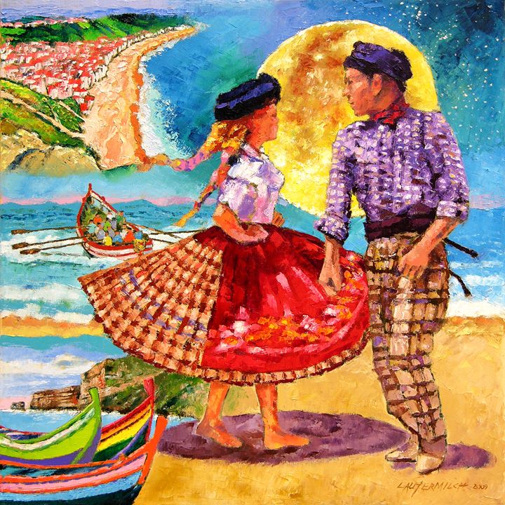 Nazare' Portugal - Paintings by John Lautermilch
