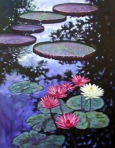 Lilies in the Afternoon 42-2003 - Paintings by John Lautermilch