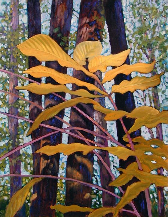 Sunlight on Leaves 49-2003 - Paintings by John Lautermilch