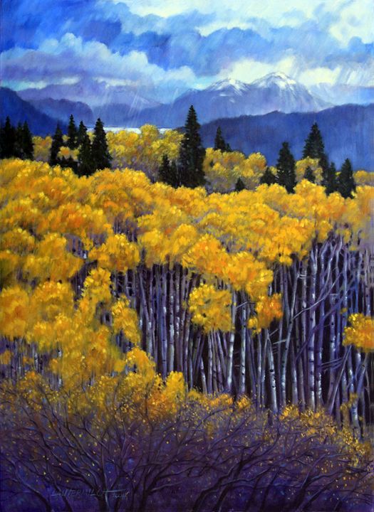 Tall Aspens 67-2004 - Paintings by John Lautermilch