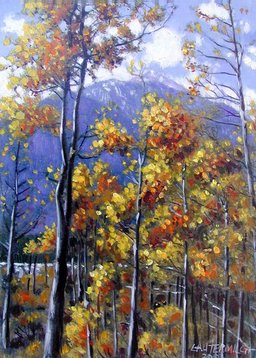 Shimmering Aspens 68-2003 - Paintings by John Lautermilch