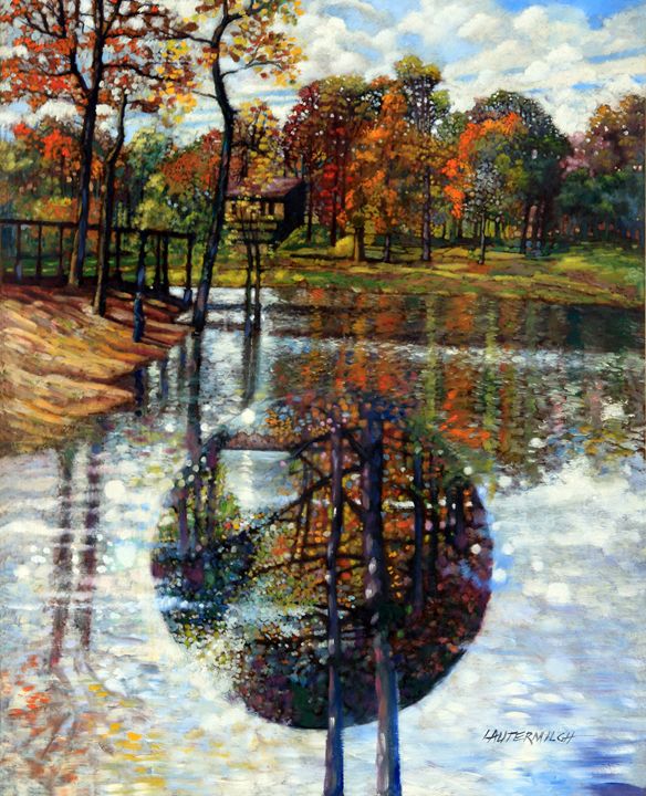 Fall Lake 90-1990 - Paintings by John Lautermilch