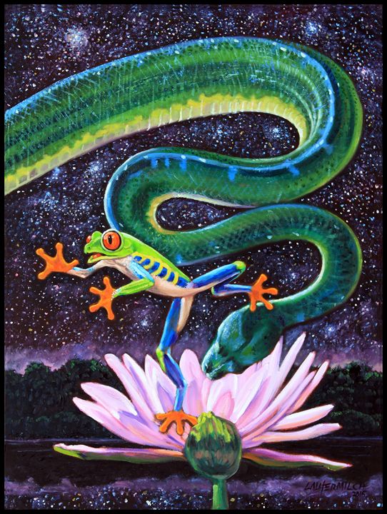 Serpent In The Garden - Paintings by John Lautermilch