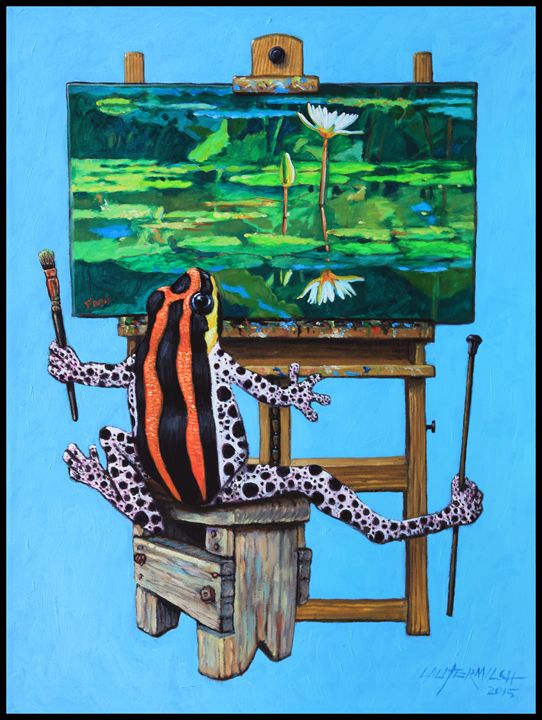 Frog In Studio - Paintings by John Lautermilch