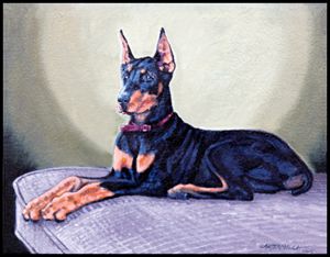Doberman Pinscher for Teri - Paintings by John Lautermilch