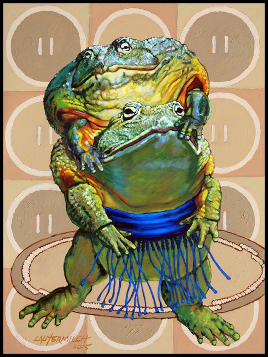 Sumo Bullfrogs - Paintings by John Lautermilch
