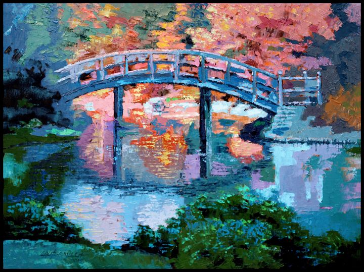 Sunlight in Back of Bridge - Paintings by John Lautermilch