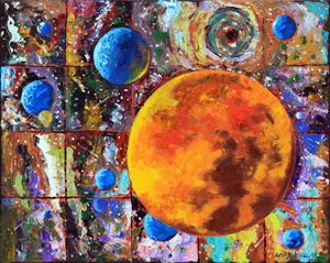 Many Blue Planets - Paintings by John Lautermilch