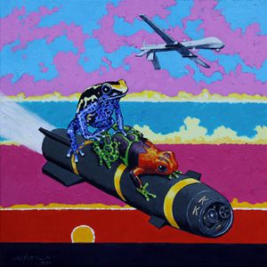 Love on Hell Fire Missile - Paintings by John Lautermilch