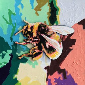 Bumble Bee on Abstraction - Paintings by John Lautermilch