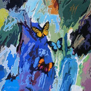 Butterflies Over Abstraction - Paintings by John Lautermilch