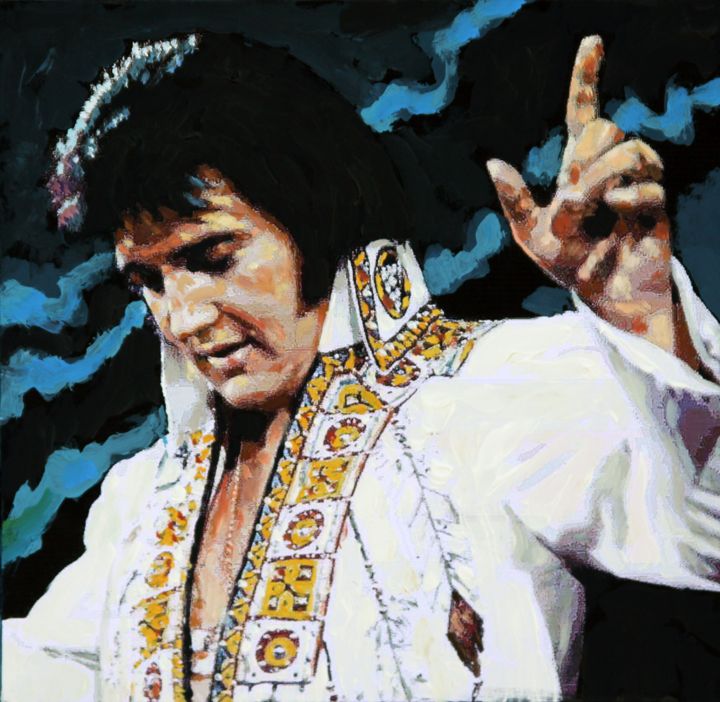 Elvis - How Great Thou Art - detail - Paintings by John Lautermilch