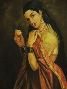 Raja Ravi Varma lady with lemon