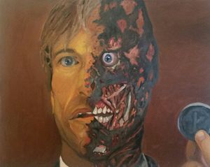 two face dark knight drawing