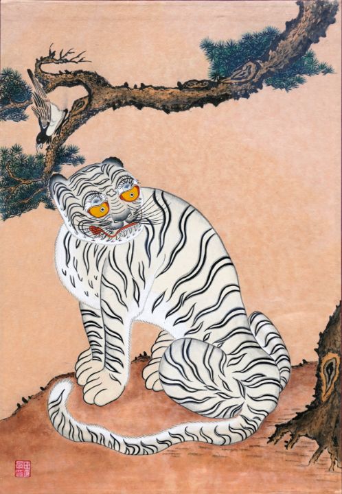 traditional korean tiger art