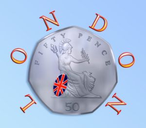 Rule Britannia Fifty Pence Coin - Imaginary Art of Gerald Newton