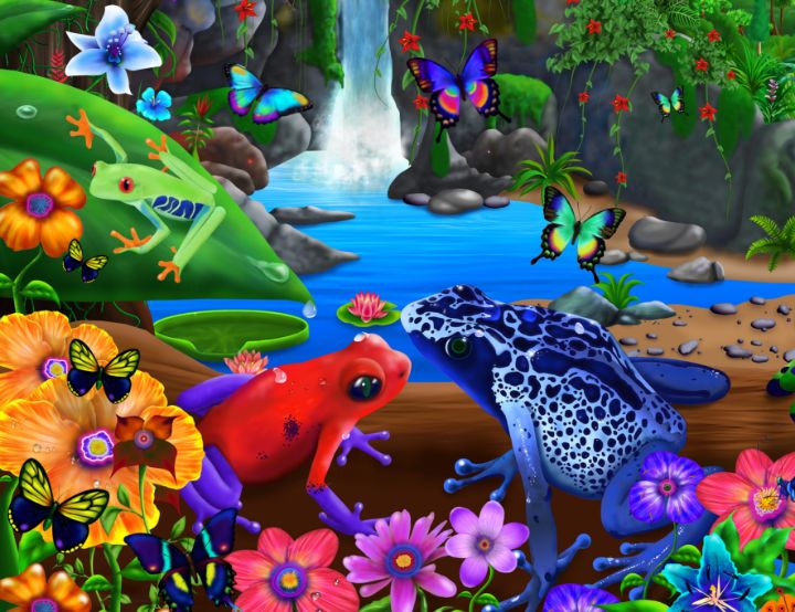 Jungle Frogs - Imaginary Art of Gerald Newton